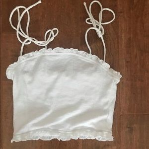 white crop top tie top